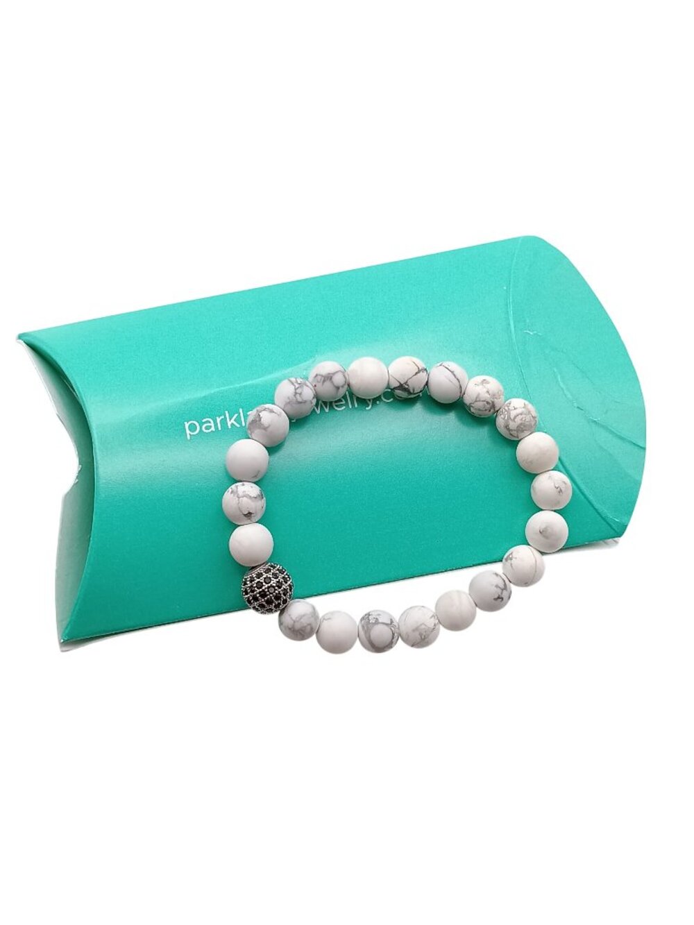 WORKING Park Lane Atlantic Bracelet, White Turquoise Stone Beads and Pave Focal
